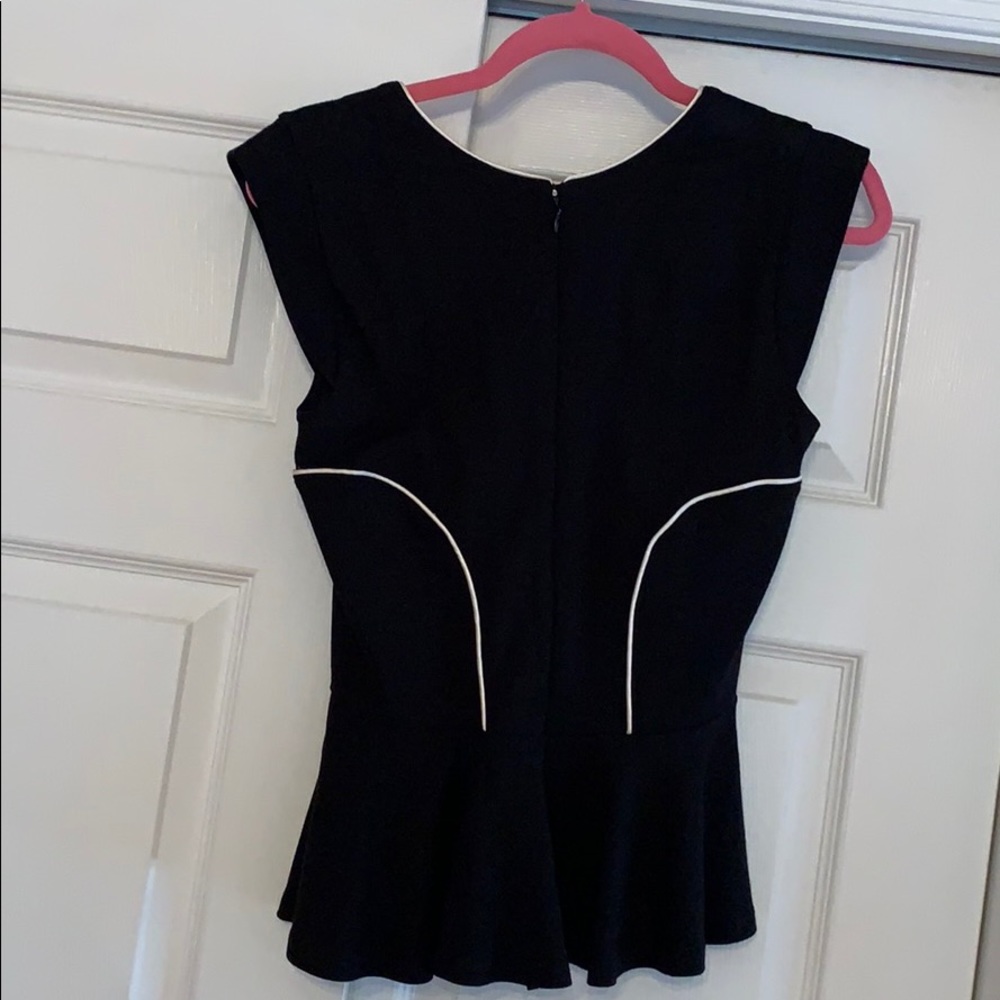 NWOT French Connection black peplum top - Picture 4 of 7